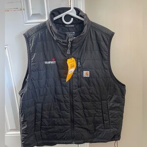 Carhartt rain defender relaxed fit Charcoal Quilted Vest. Size XL. New w tags